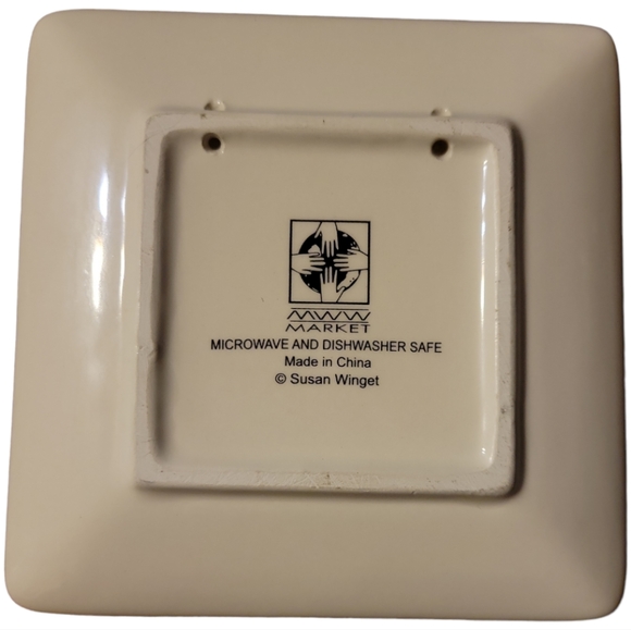 3 Vtg MWW Market PRIMITIVE CHRISTMAS Mini Plate Santa Deer Snowman Susan Winget - Picture 3 of 7